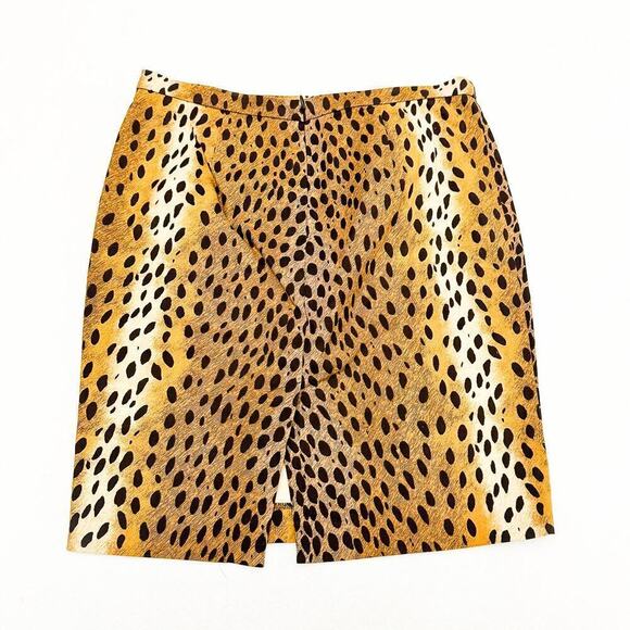 Michael Kors Leopard Print Pencil Skirt Patterned Size 8 Petite - Picture 5 of 6
